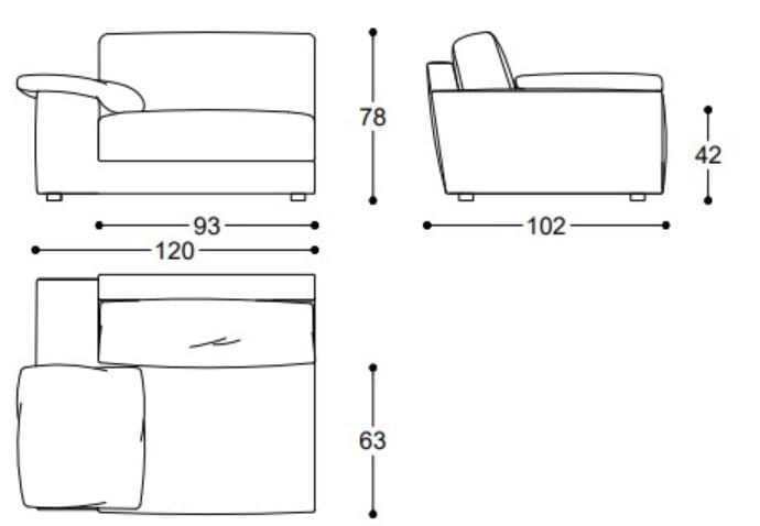 Тканевый диван с полуостровом BLACK TIE DANTE ARCH-00137383 - Вид №2