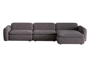 3-местный тканевый диван с полуостровом