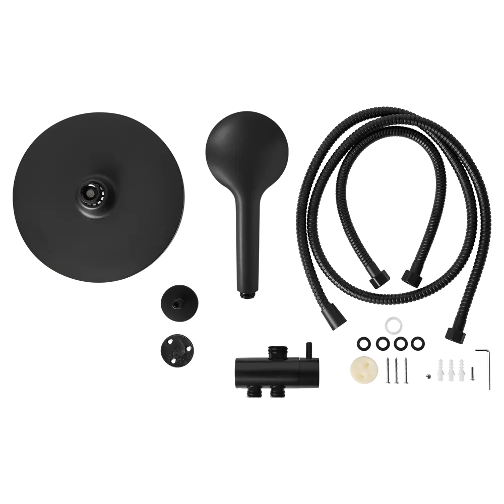 Душевая стойка для ванной с боковым креплением Терни KONSENSA черный STLM-2178531 - Вид №8