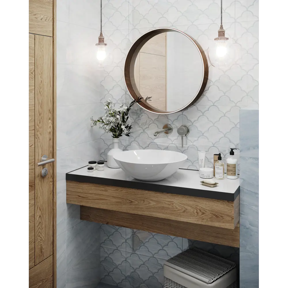 Плитка настенная Ars 40x27 см 1.08 м² мрамор цвет бело-голубой Santreyd STLM-2169407 - Вид №7