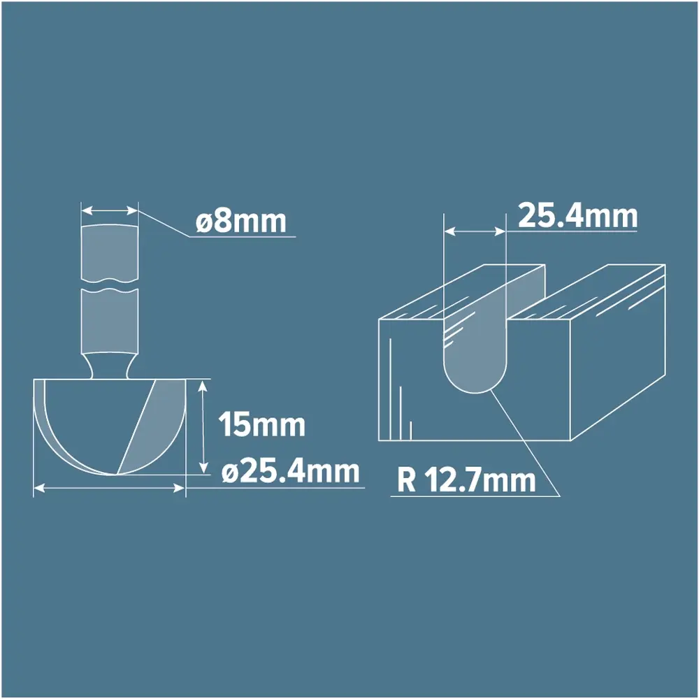 Фреза пазовая галтельная Brigadier, D25.4х16 мм STLM-2033689 - Вид №3