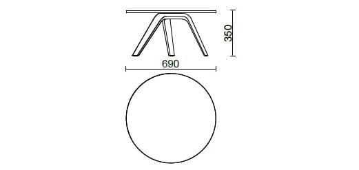 Деревянный круглый низкий журнальный столик Sitland REST ARCH-00063947 - Вид №2