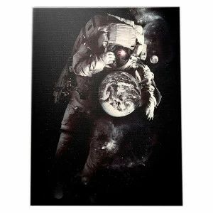 Картина с покрытием объемным гелем 100х80 см Spaceman by Nicebleed ICON DESIGNE  096860 Белый;серый;черный