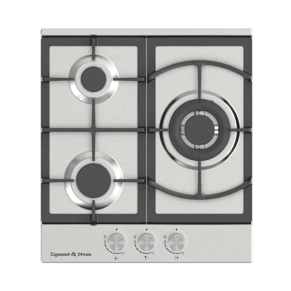 90259087 Газовая варочная панель Zigmund & Shtain G 14.4 S 46 см 3 конфорки цвет серебряный STLM-0152983