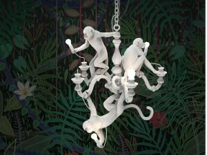Seletti Светодиодная люстра из пластмассы The monkey lamp