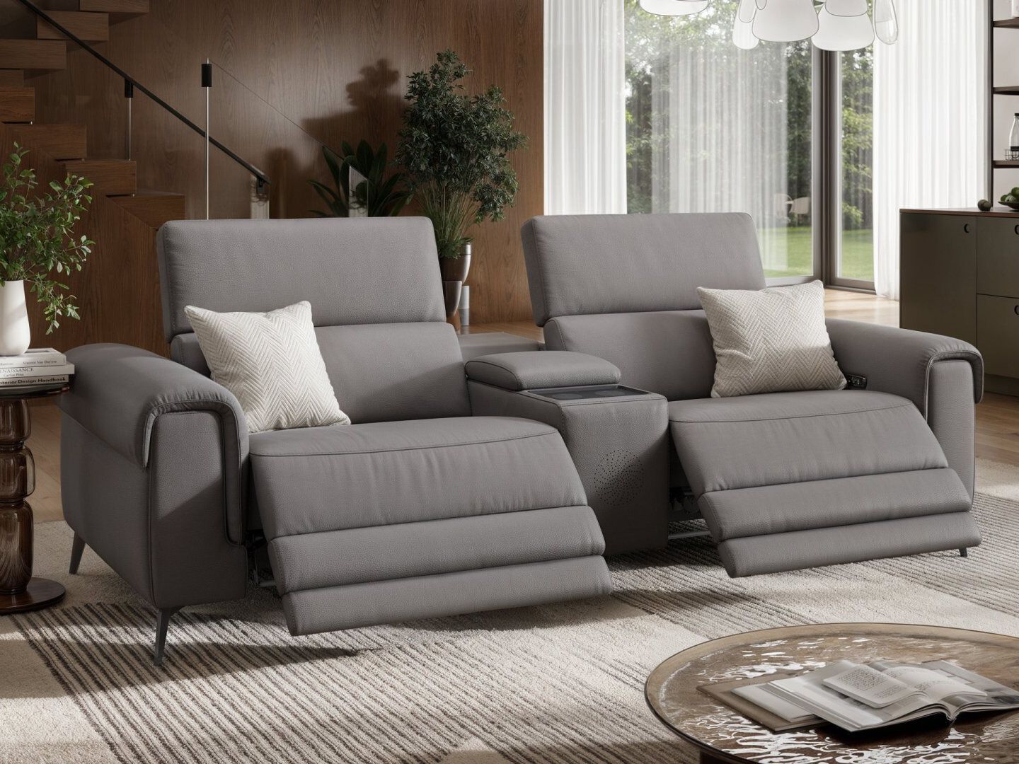 2 местный домашний кинотеатр кожаный диван Sofanella Visso ARCH-00078586 - Вид №4