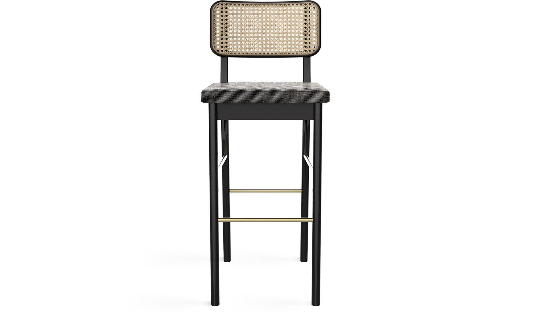 Высокий деревянный табурет со встроенной подушкой и плетеной спинкой RED EDITION плетеная ARCH-00035114 - Вид №17