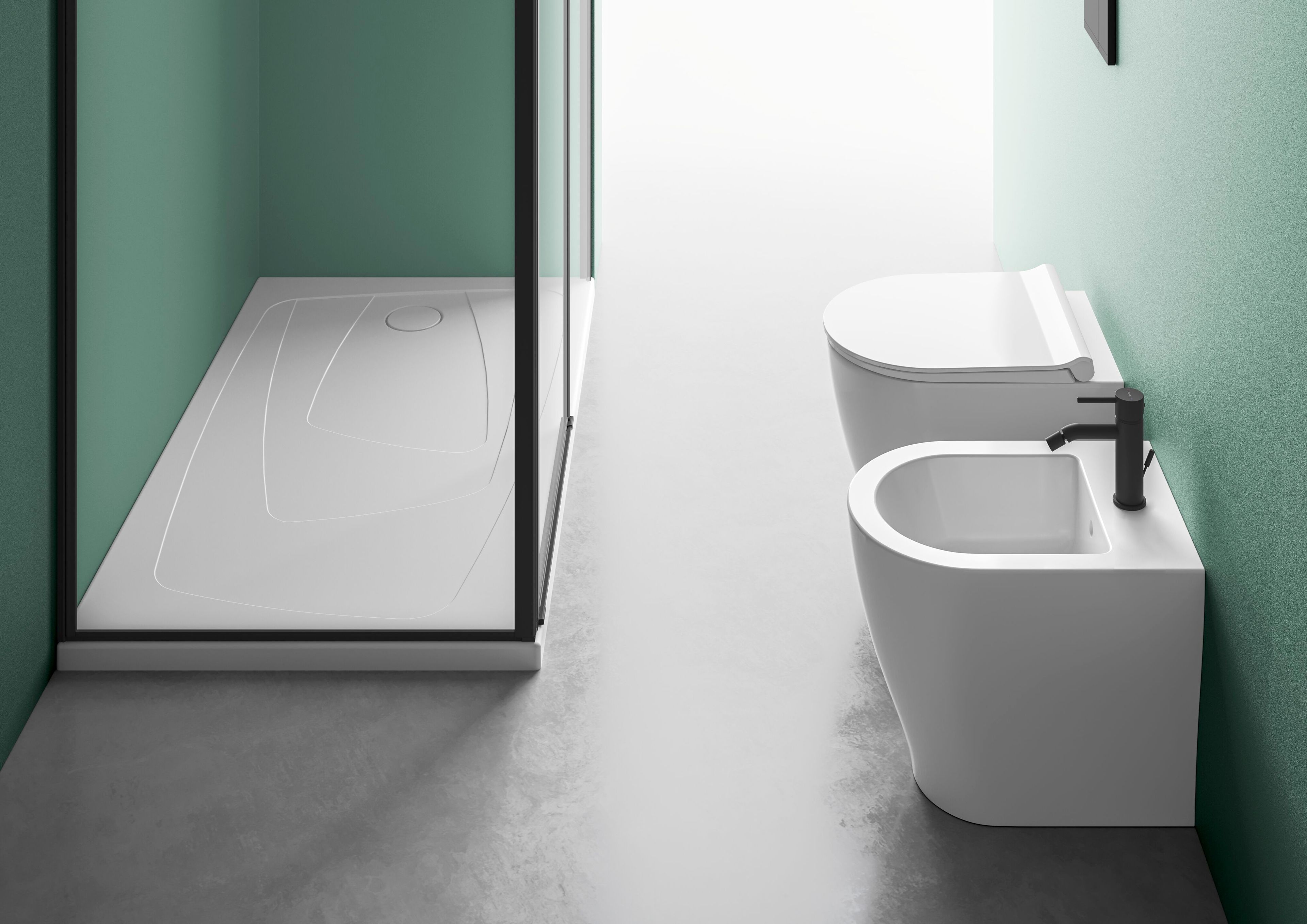 Керамический нескользящий прямоугольный поддон для душа Ceramica Dolomite за пределами ARCH-00148401 - Вид №2