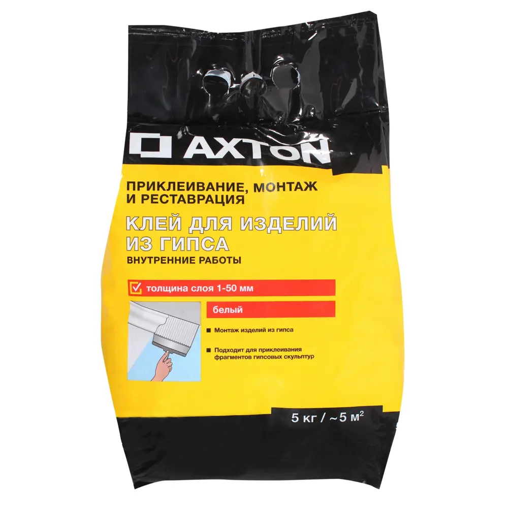 Клей для гипсовых конструкций Axton 5 кг - профессиональный монтажный состав 81946330 STLM-0014398