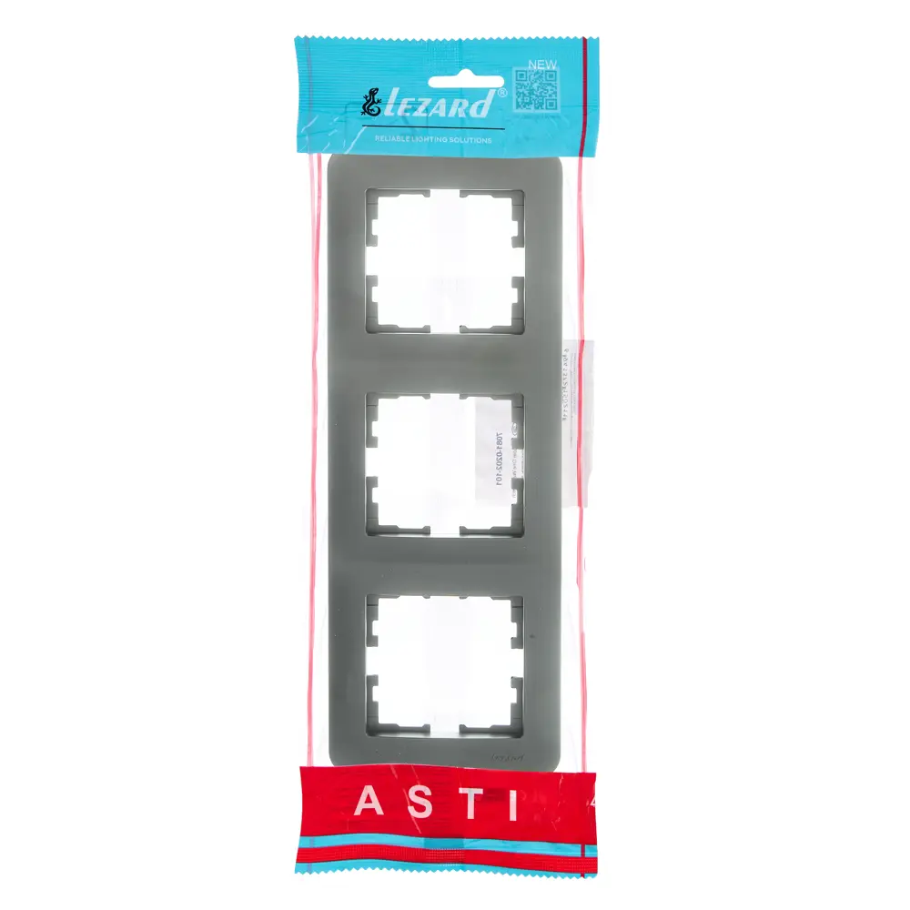 Рамка для розеток и выключателей Lezard Asti 3 поста вертикальная цвет платина STLM-2185981 - Вид №3