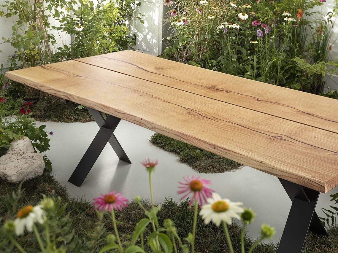 Прямоугольный обеденный стол из стали и дерева Florian Wood&amp ARCH-00124072