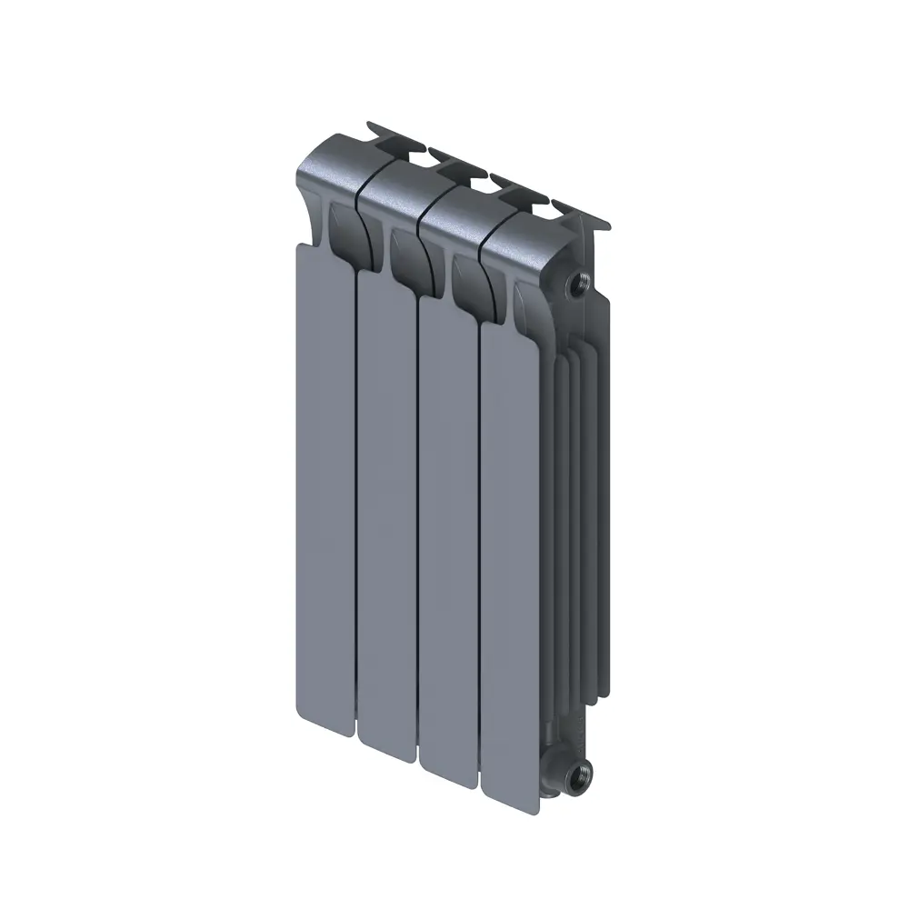 Радиатор секционный Rifar Monolit M50004RAL7012 500/100 4 секции боковое подключение биметалл серый STLM-2027753 - Вид №1