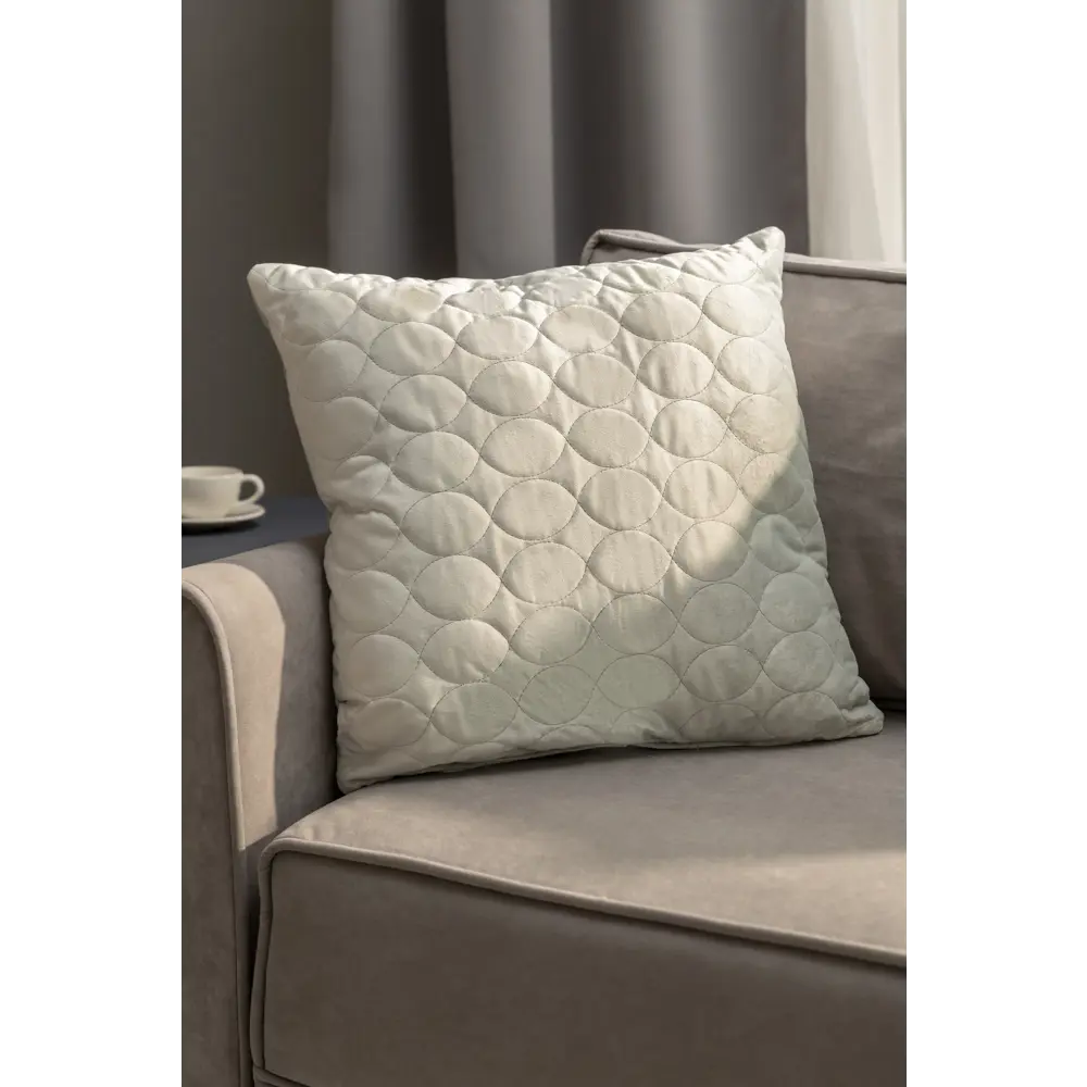 Подушка Овалы 50x50 см цвет серебро 88110700 STLM-2070323 LINEN WAY  - Вид №3