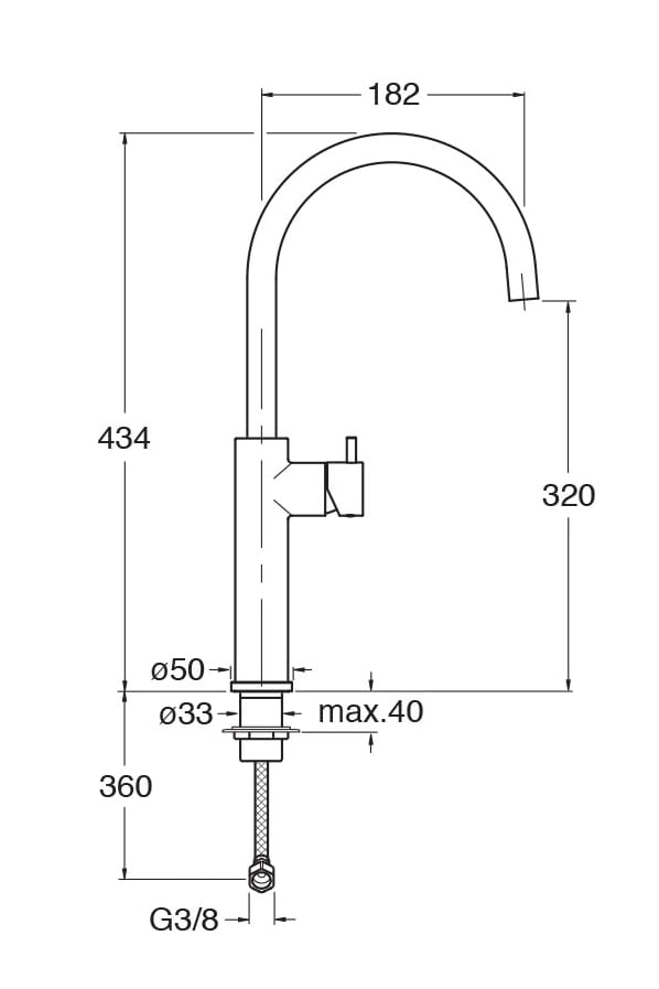 Однорычажный смеситель для раковины CRISTINA Rubinetterie зеленый триколор ARCH-00116005 - Вид №2