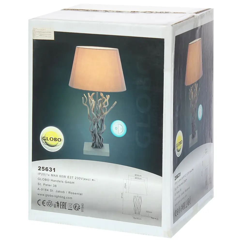 Настольная лампа декоративная Globo «Jamie» 25631, 1хЕ27х60 Вт STLM-2126663 - Вид №4