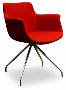 B&T Design Вращающийся стул на козелке из ткани с подлокотниками