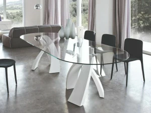 Tonin Casa Овальный стеклянный стол Eliseo T8061