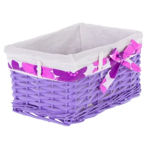 Корзина Ива с декоративным чехлом 30x16x21 см плетенье цвет сиреневый