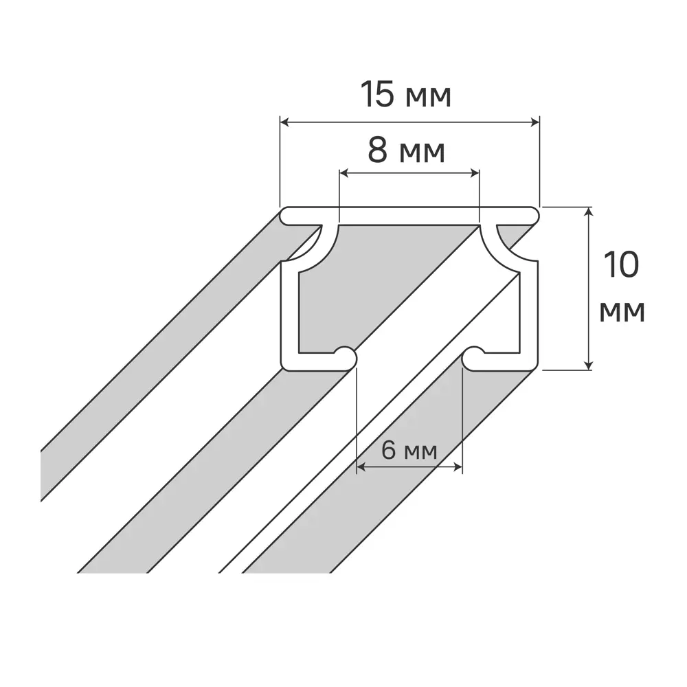 Шинный карниз однорядный KREAFORTA Base 160 см алюминий STLM-2155291 - Вид №3