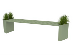 Стальная скамейка со встроенным плантатором