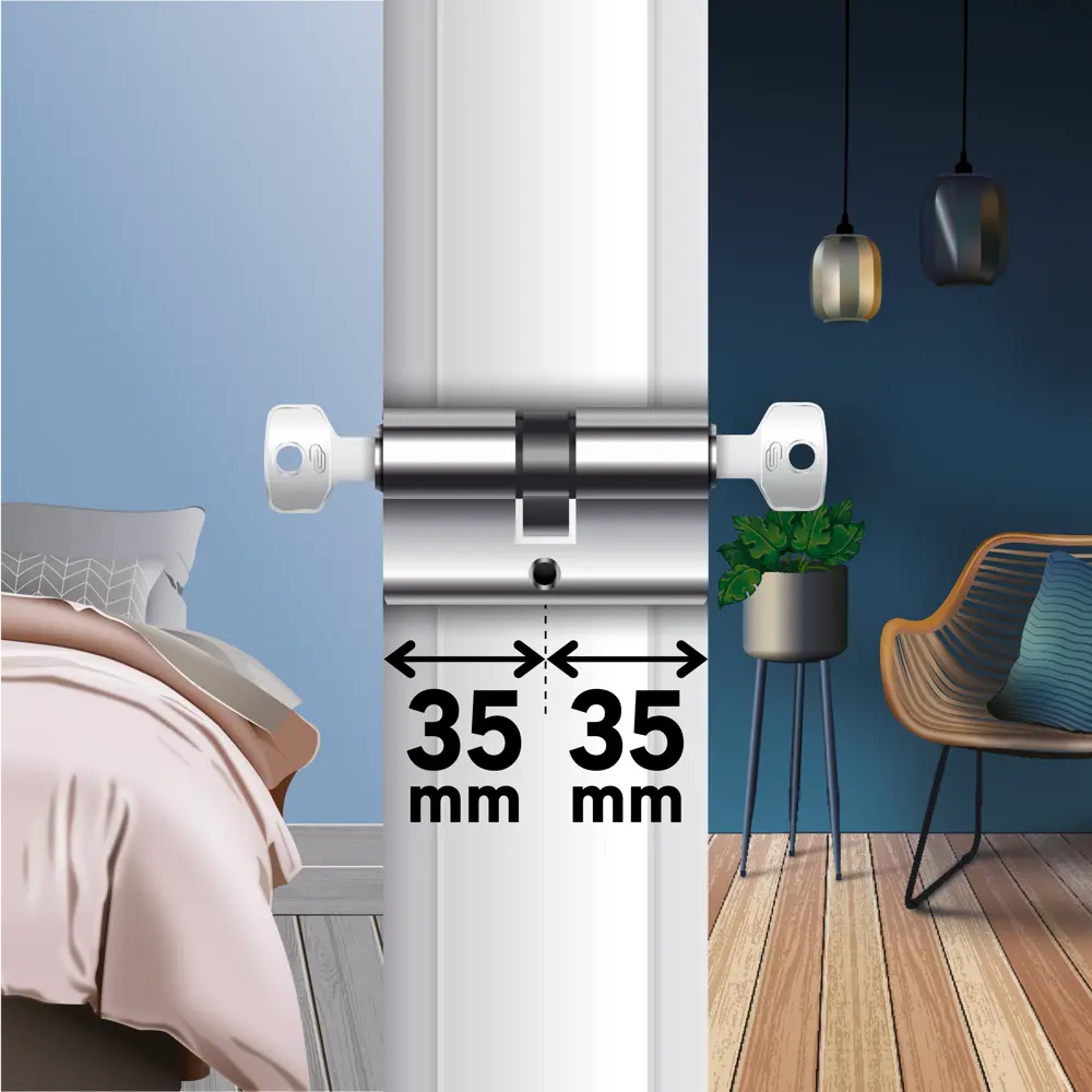 Цилиндр дверной Standers TTAL1-3535CR с английским замком 82625324 STLM-0032195 - Вид №3