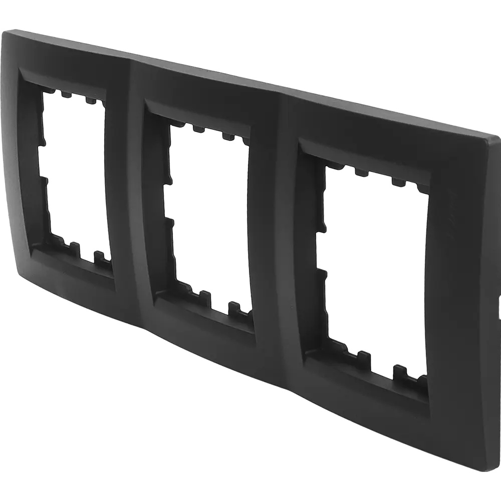 Рамка для розеток и выключателей Lezard Karina 3 поста вертикальная цвет черный бархат STLM-2083815