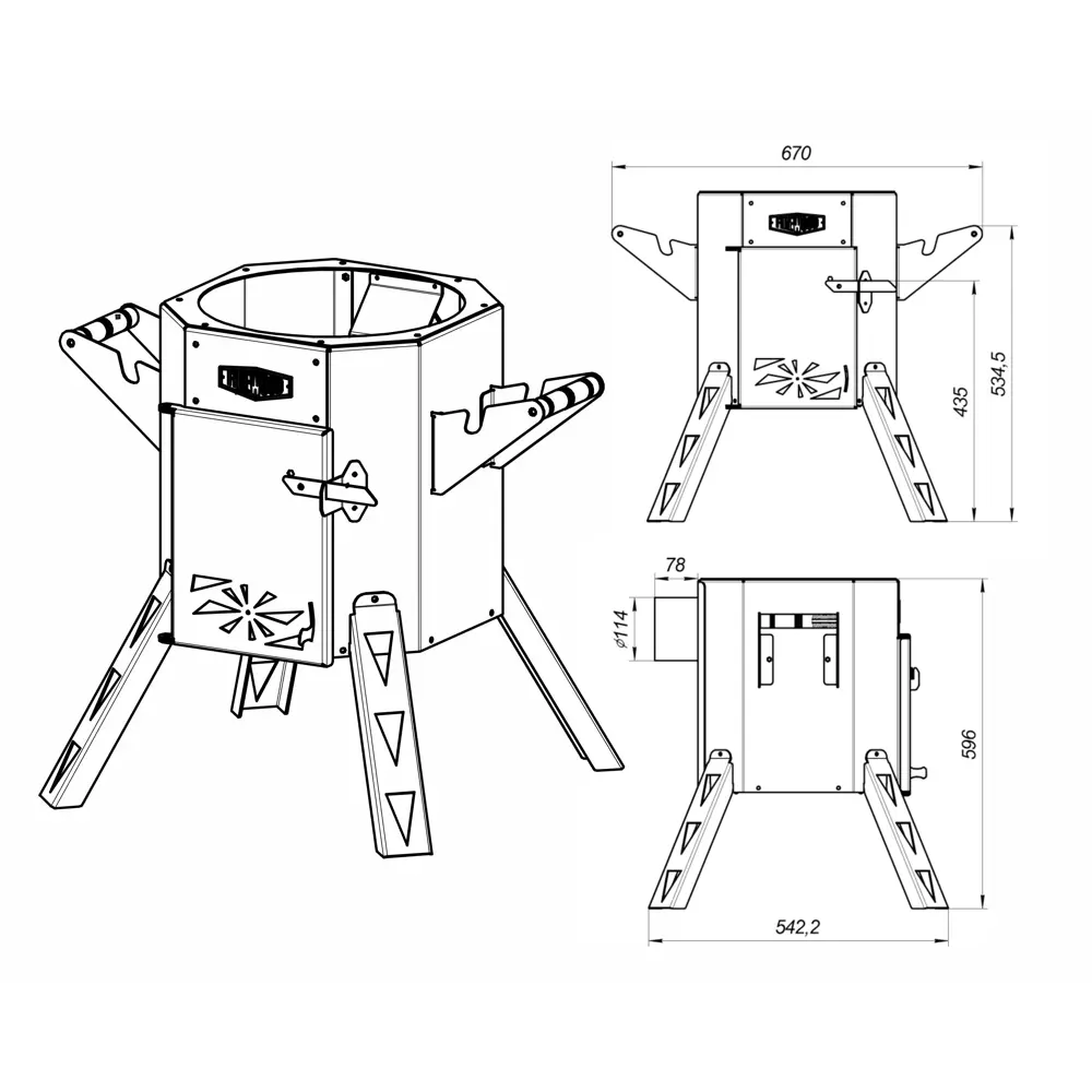 Печь садовая Firewood Inferno Santreyd STLM-2060351 - Вид №4