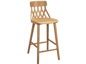 Высокий дубовый стул с подставкой для ног