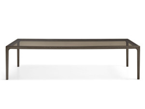 Прямоугольный стол из дерева и стекла