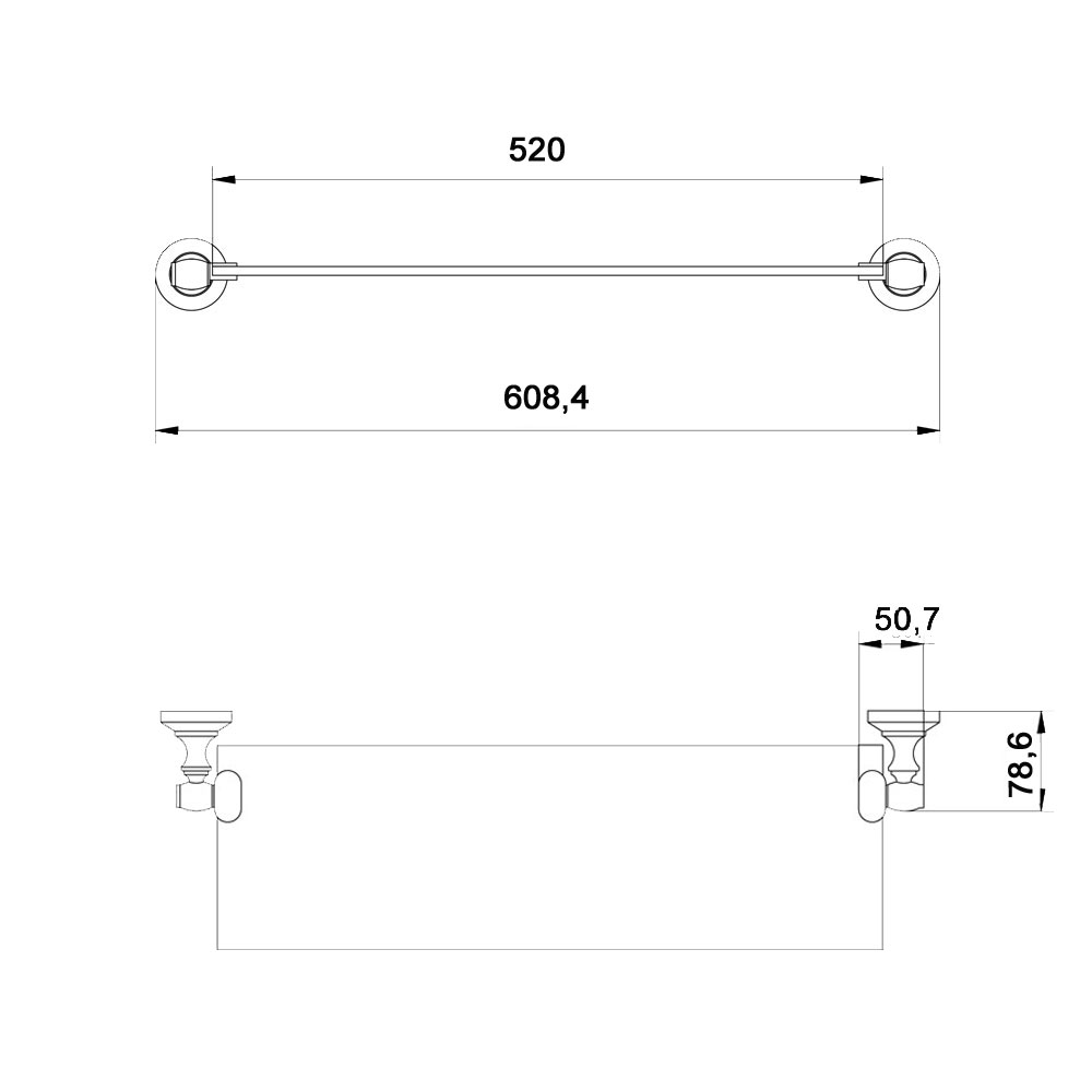 Полка Raiber RB52011 стеклянная RB52011 Santreyd  - Вид №3