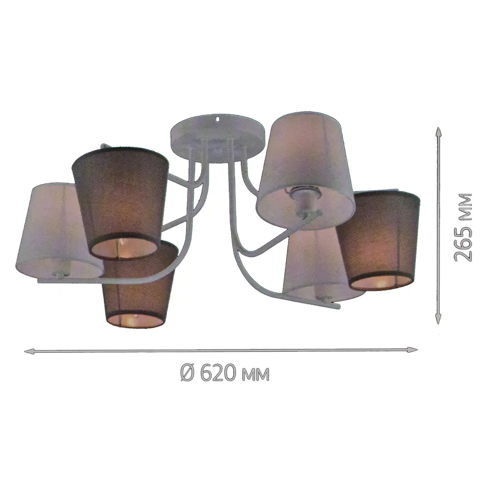 Люстра потолочная Chris 3154-306 6 ламп 18 м² цвет белый Rivoli STLM-2015689 - Вид №13