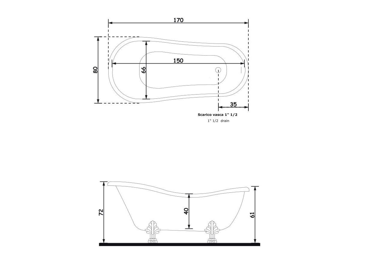 Ванна в центре овальной комнаты на ногах Gruppo Treesse мебель для ванной комнаты-отдельно стоящие ванны ARCH-00036171 - Вид №5