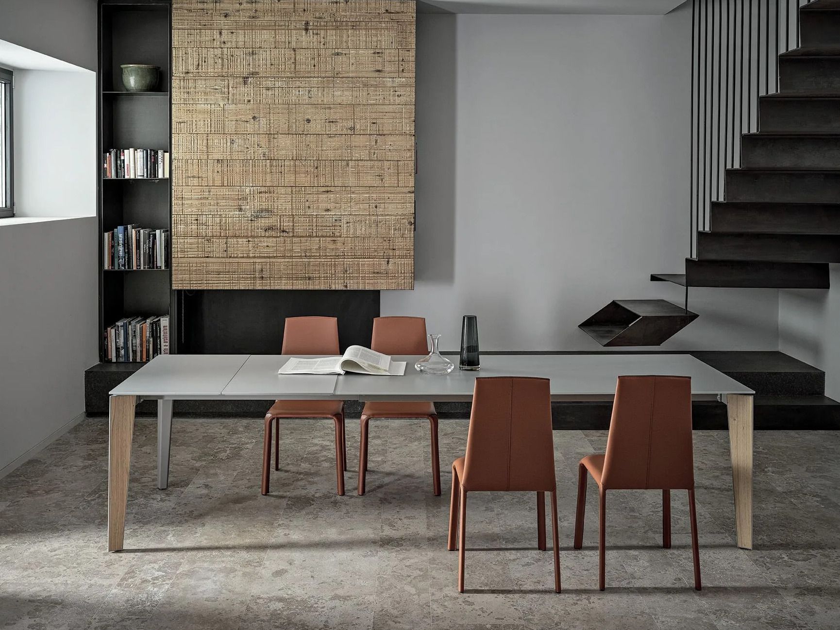 Прямоугольный выдвижной стол из стали и хрусталя Bontempi Casa SENSO ARCH-00081722 - Вид №4