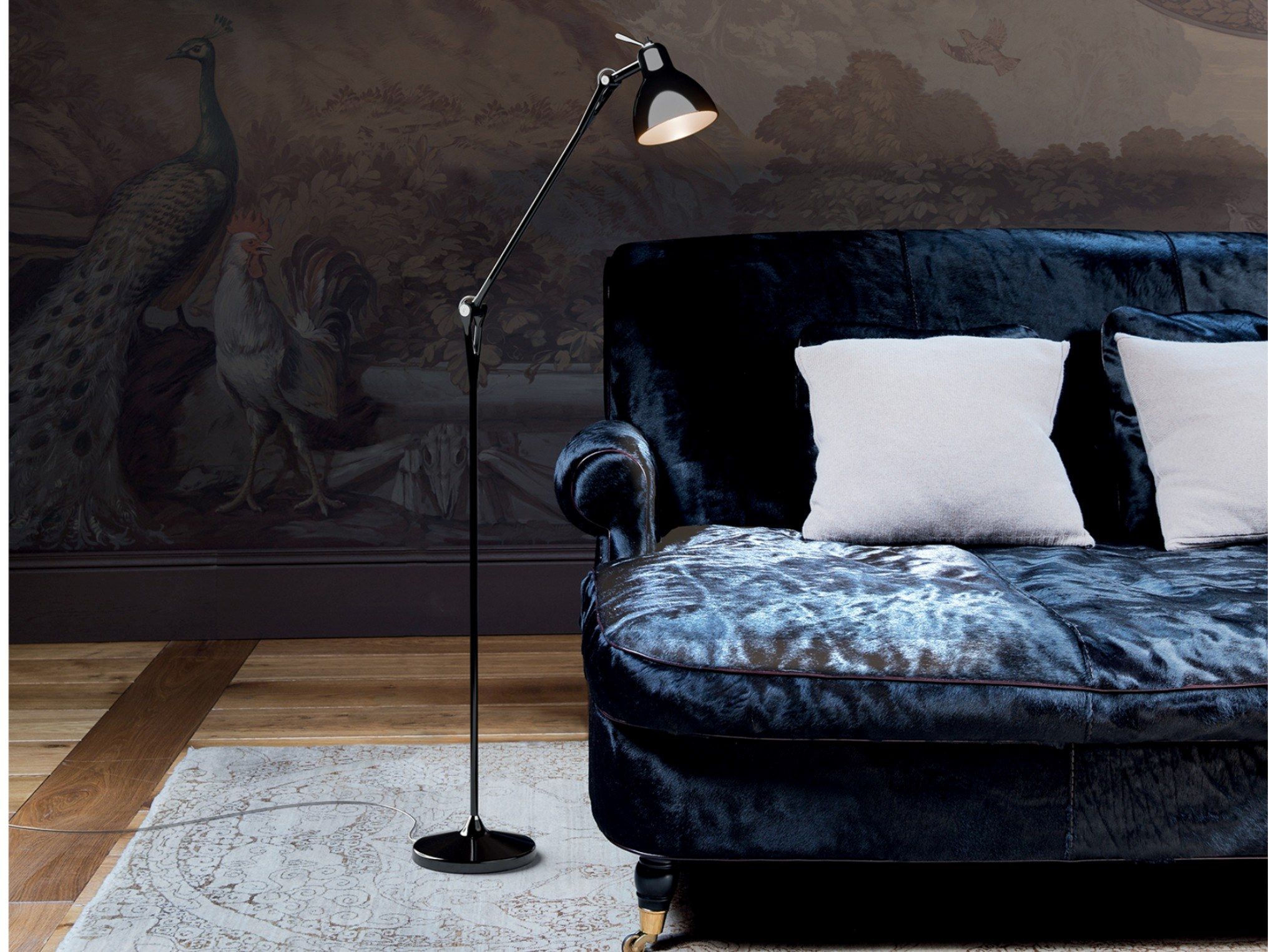 Торшер из стали и стекла с гибкой рукояткой Rotaliana Luxy ARCH-00083387