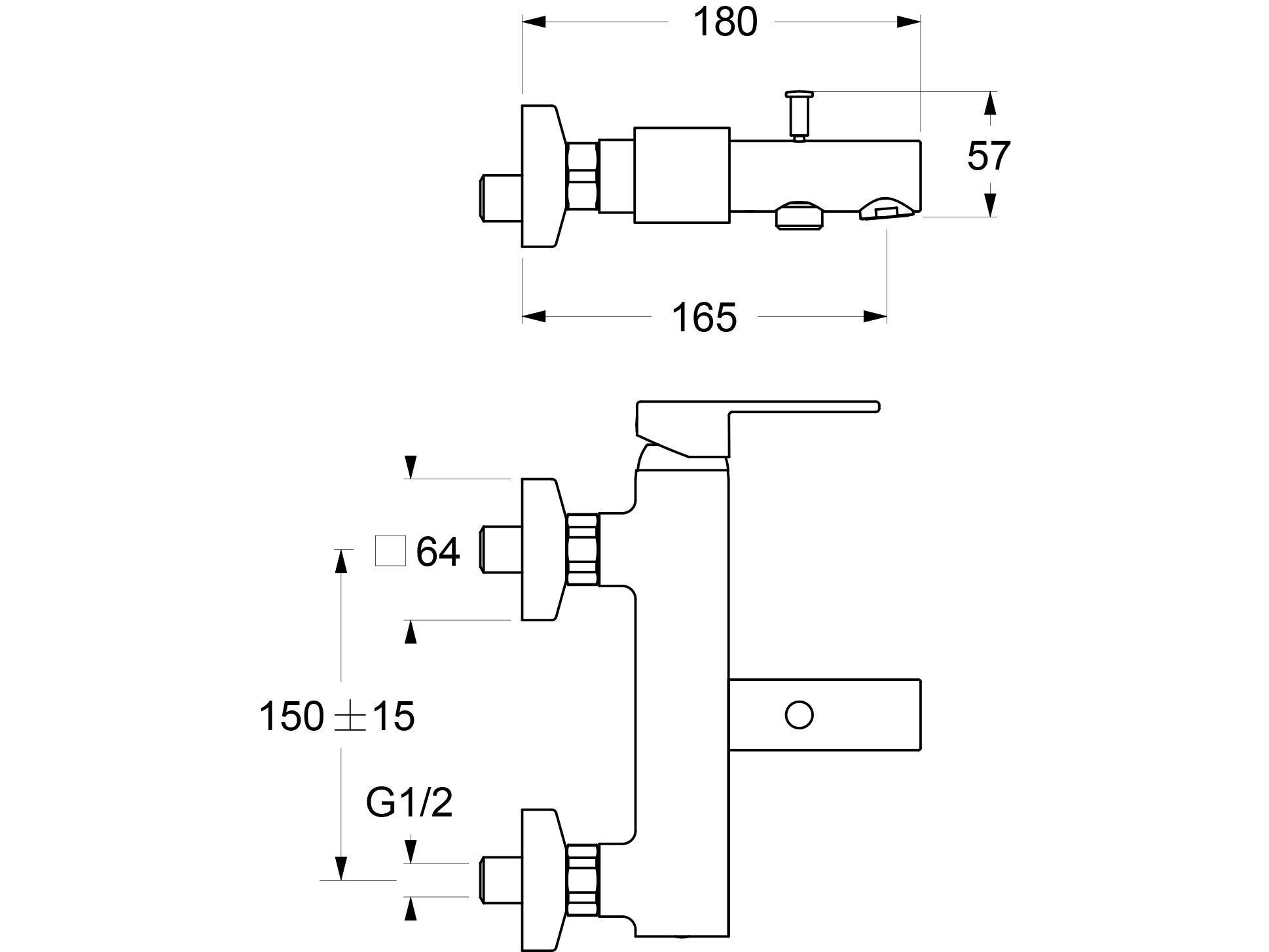 Однорычажный настенный смеситель для ванны с переключателем GUGLIELMI RUBINETTERIE G&amp ARCH-00052579 - Вид №2
