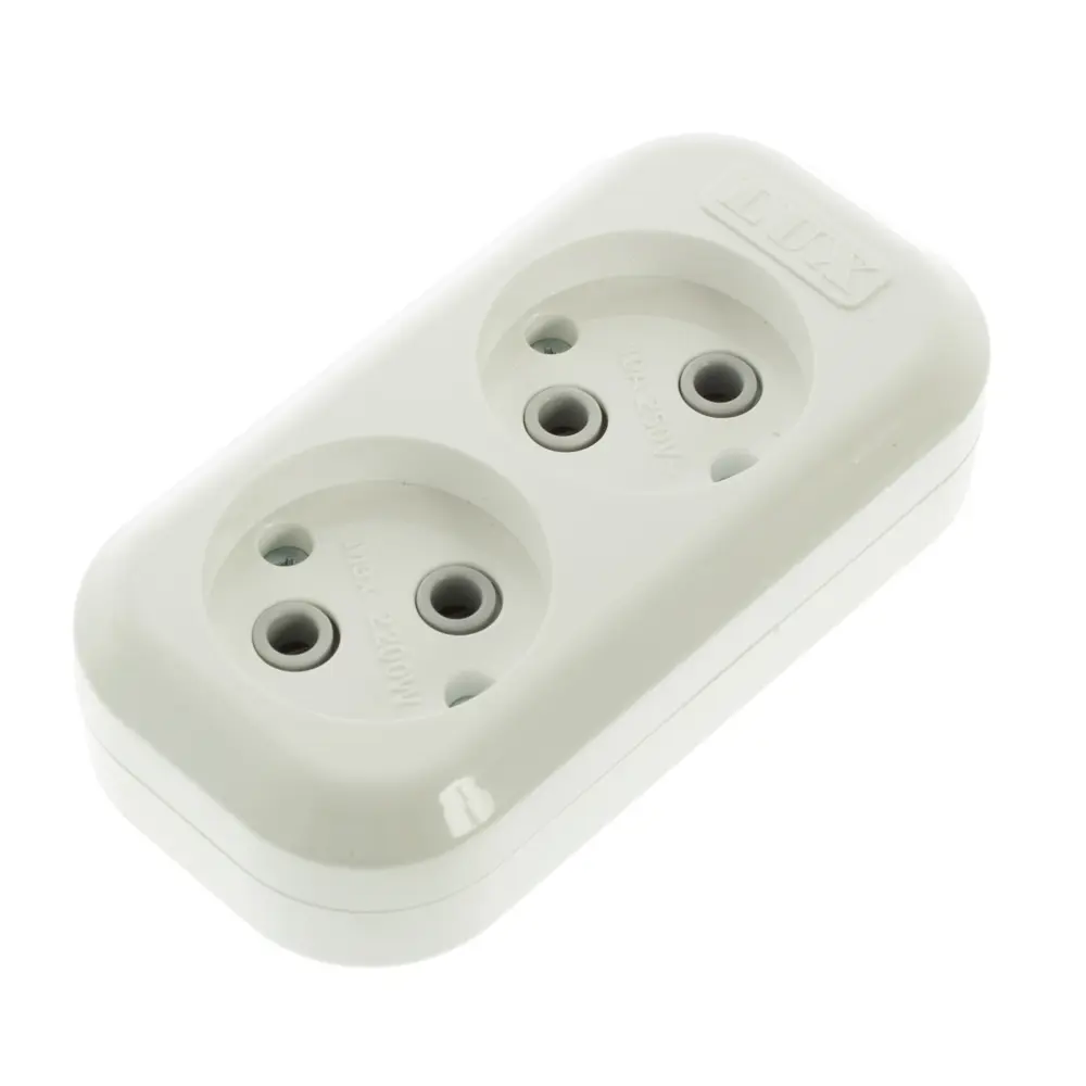 Колодка без заземления Lux 2 розетки 10А STLM-2136007