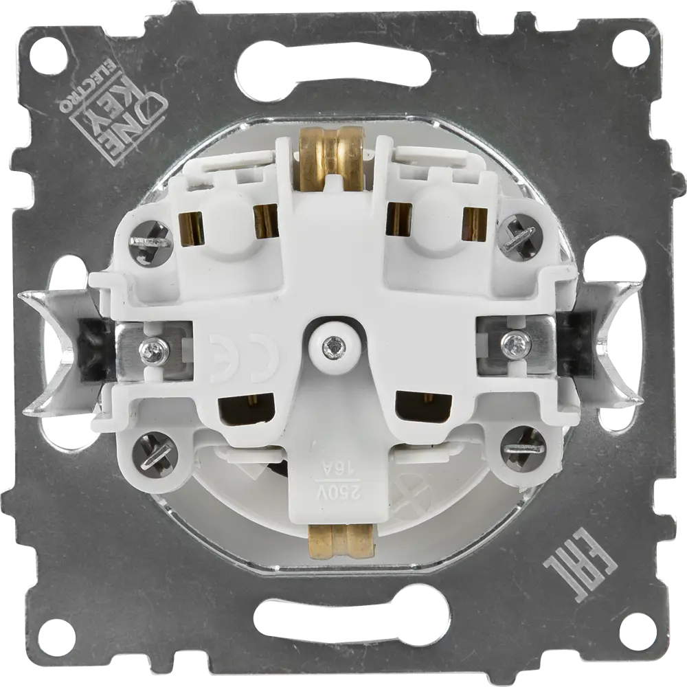 Розетка встраиваемая Onekey Florence с заземлением со шторками цвет белый ONEKEYELECTRO STLM-2065443 - Вид №4