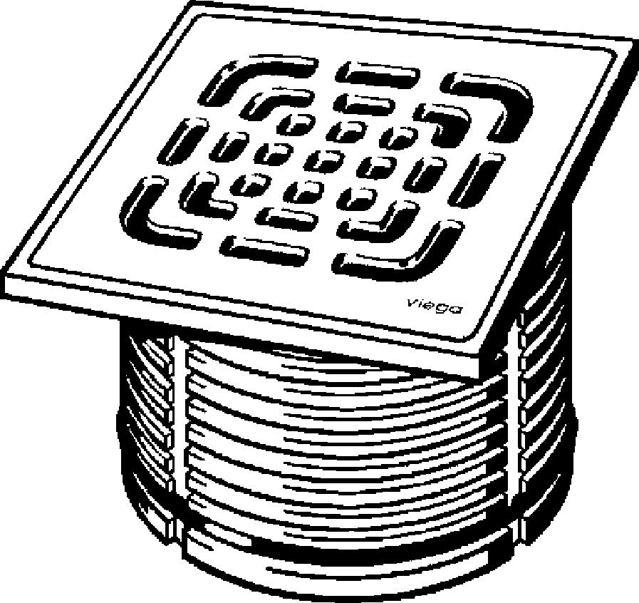 Канализационная арматура  Напольные трапы Advantix  Оборудование  Надставные элементы, рамки для установки решеток VIEGA 555 504 2) Модель 4922.5 Santreyd  - Вид №1