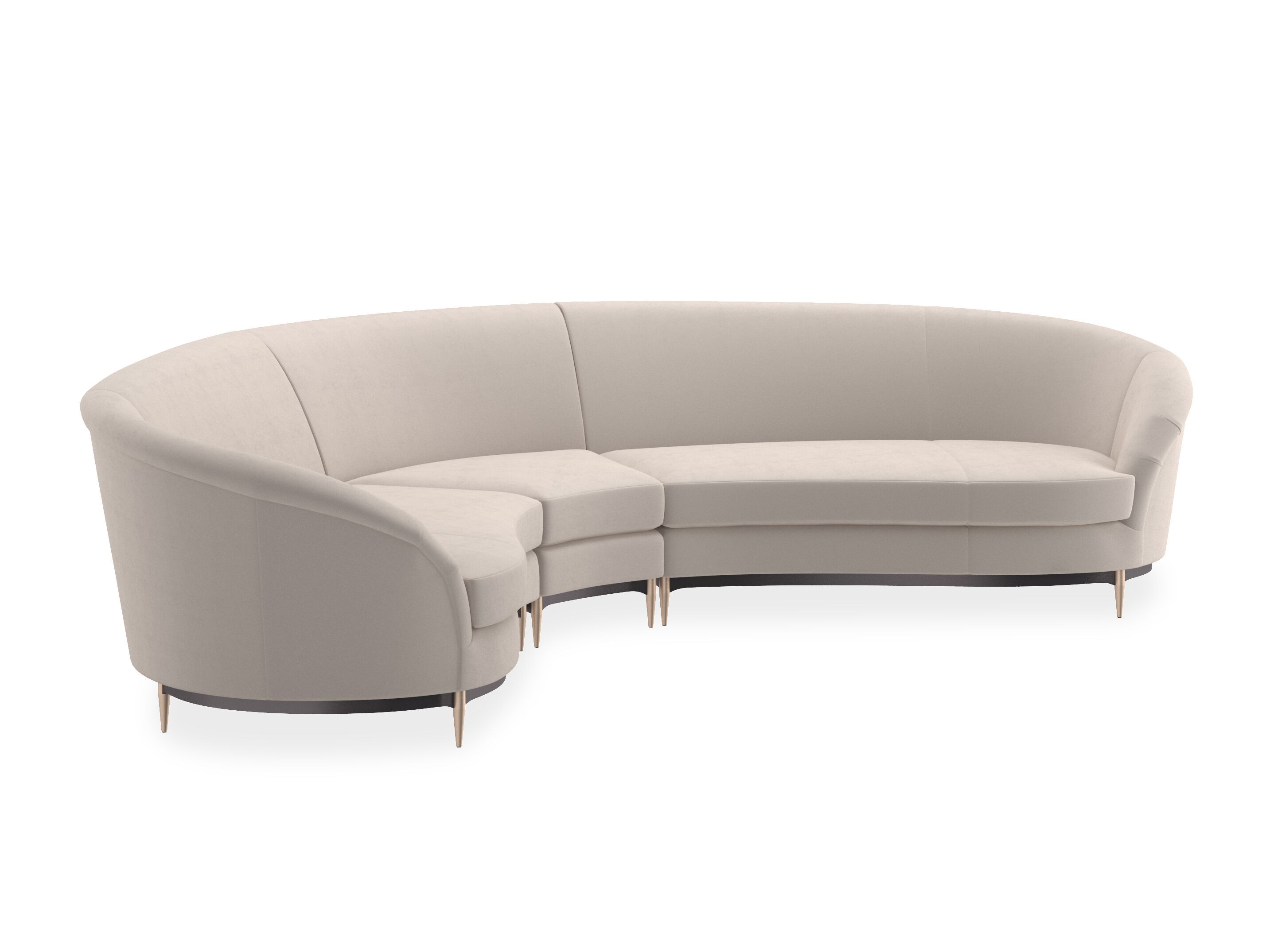 5-местный бархатный изогнутый диван Caracole Three'S Company Laf ARCH-00151620 - Вид №7