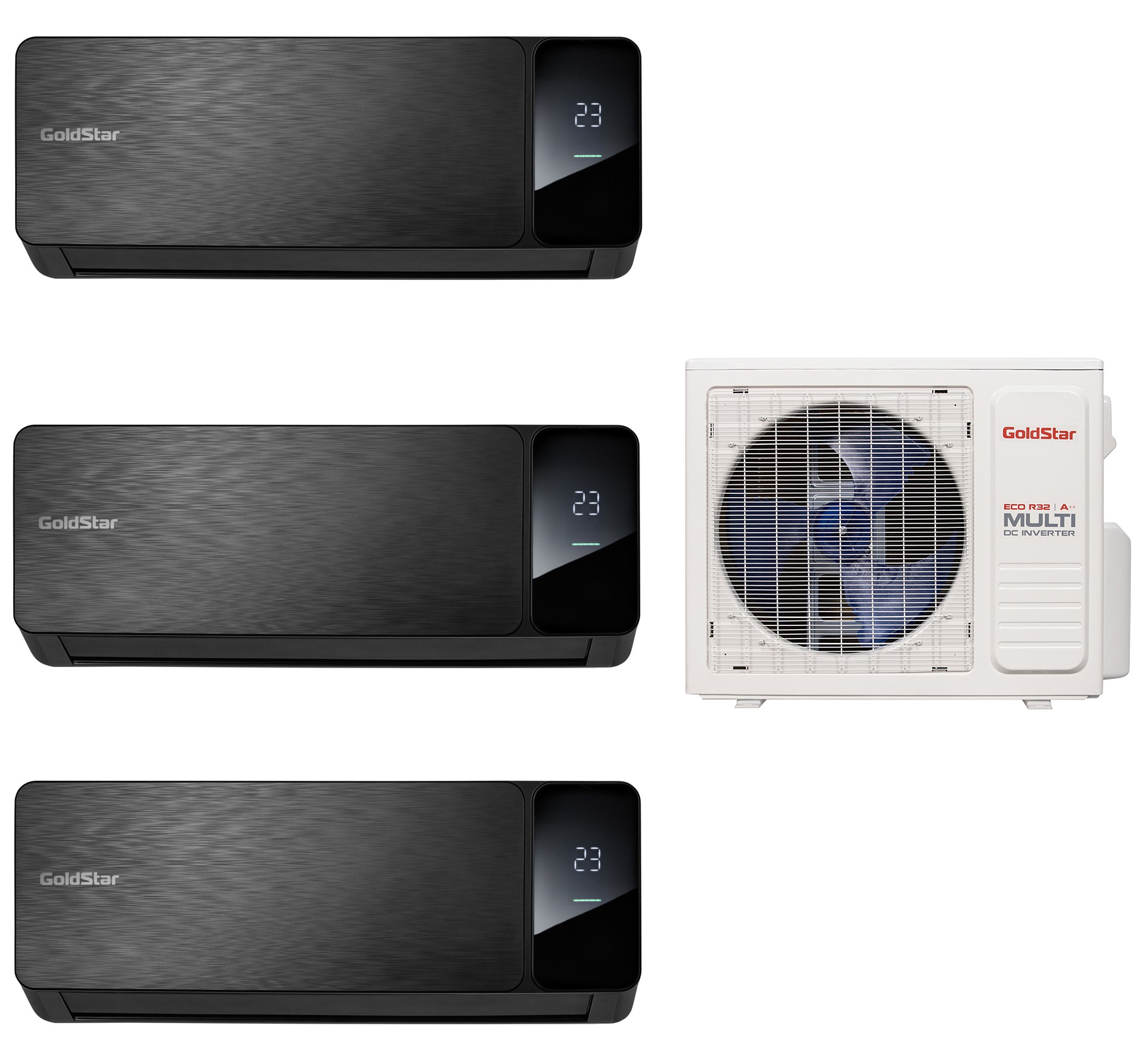 9244177 Кондиционер настенный мультисплит-система GoldStar GSA3OI-FM/out-21HN8 + FM/in-07+09+09HN8 черный STDN-0023763