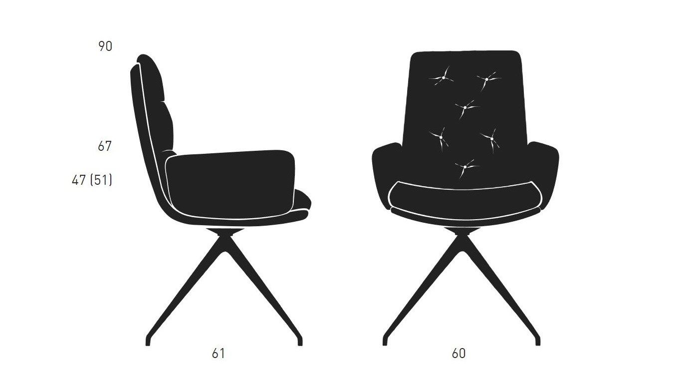 Мягкое вращающееся кресло с подлокотниками KFF Arva Stitch ARCH-00096538 - Вид №11