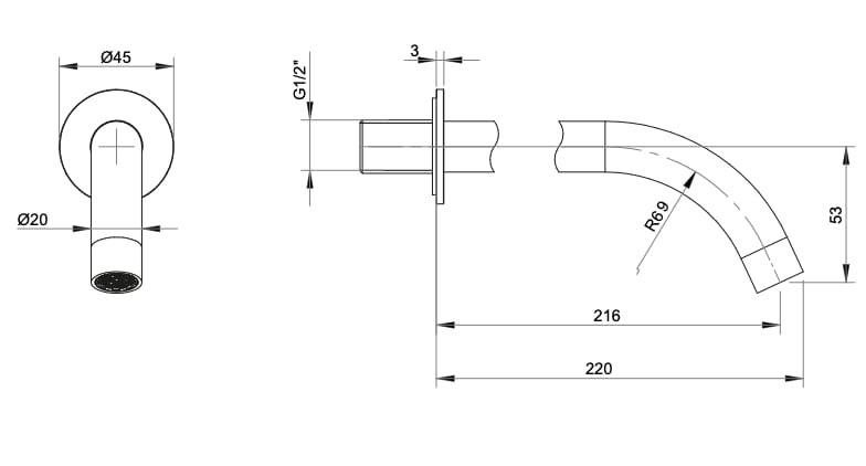 Настенный дозирующий носик из нержавеющей стали Nic Made ARCH-00111425 - Вид №2