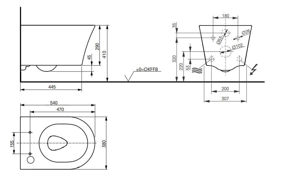 Керамический подвесной туалет биде с ручным душем TOTO Washlet® ARCH-00059184 - Вид №3