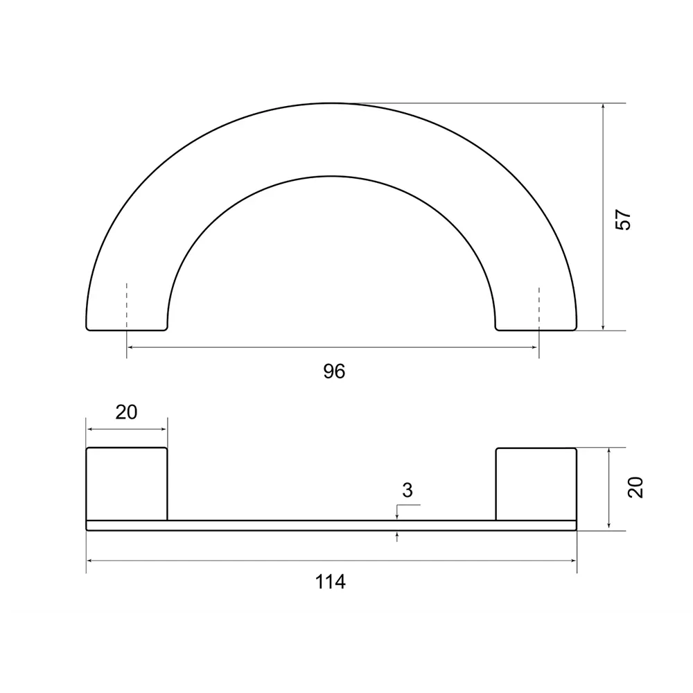 Мебельная ручка-скоба ЦАМ 96 мм матовый хром PALLADIUM STLM-2049997 - Вид №2