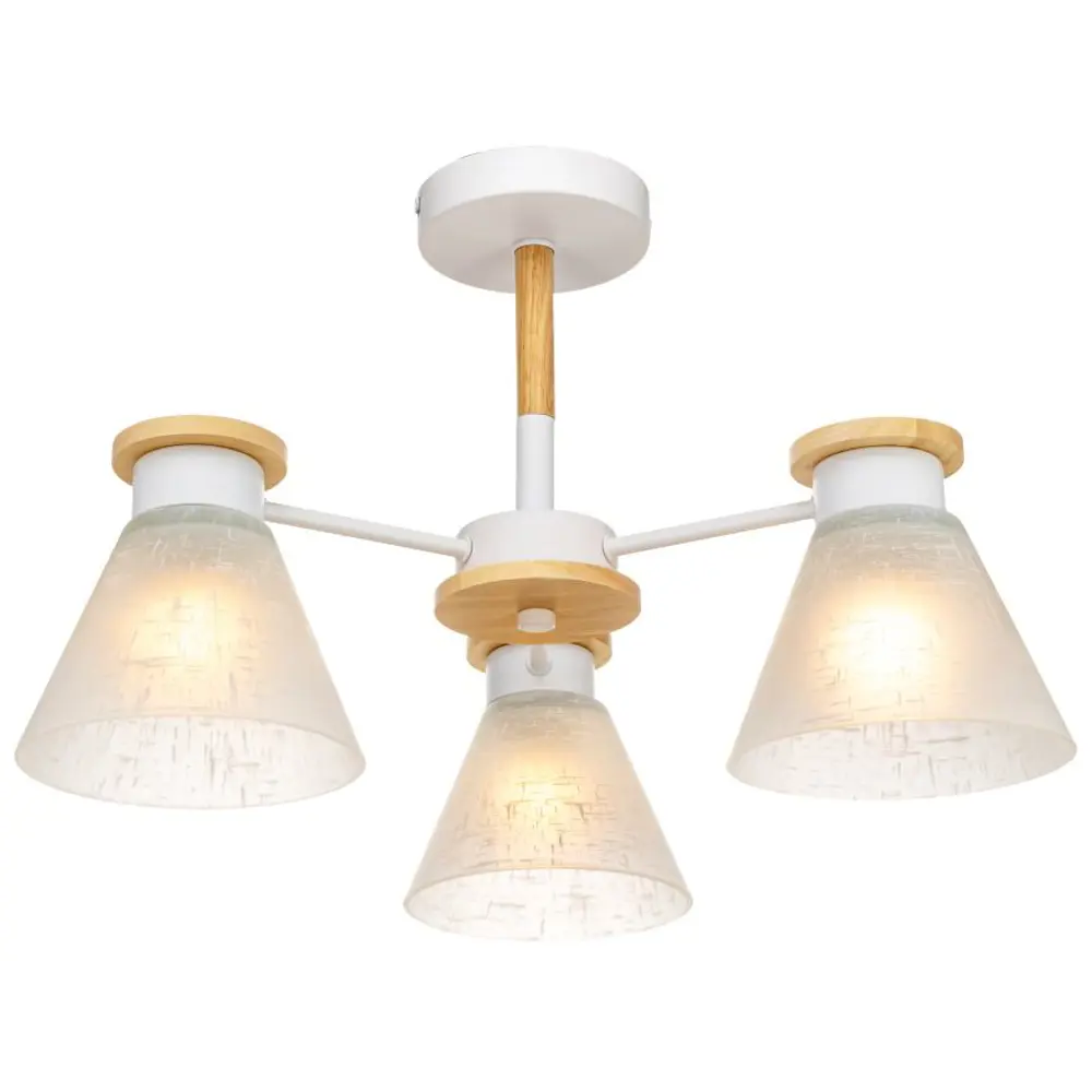 Люстра потолочная Kles, 3 лампы, 15 м², цвет белый/стекло матовое LAMPLANDIA STLM-2137700 - Вид №3