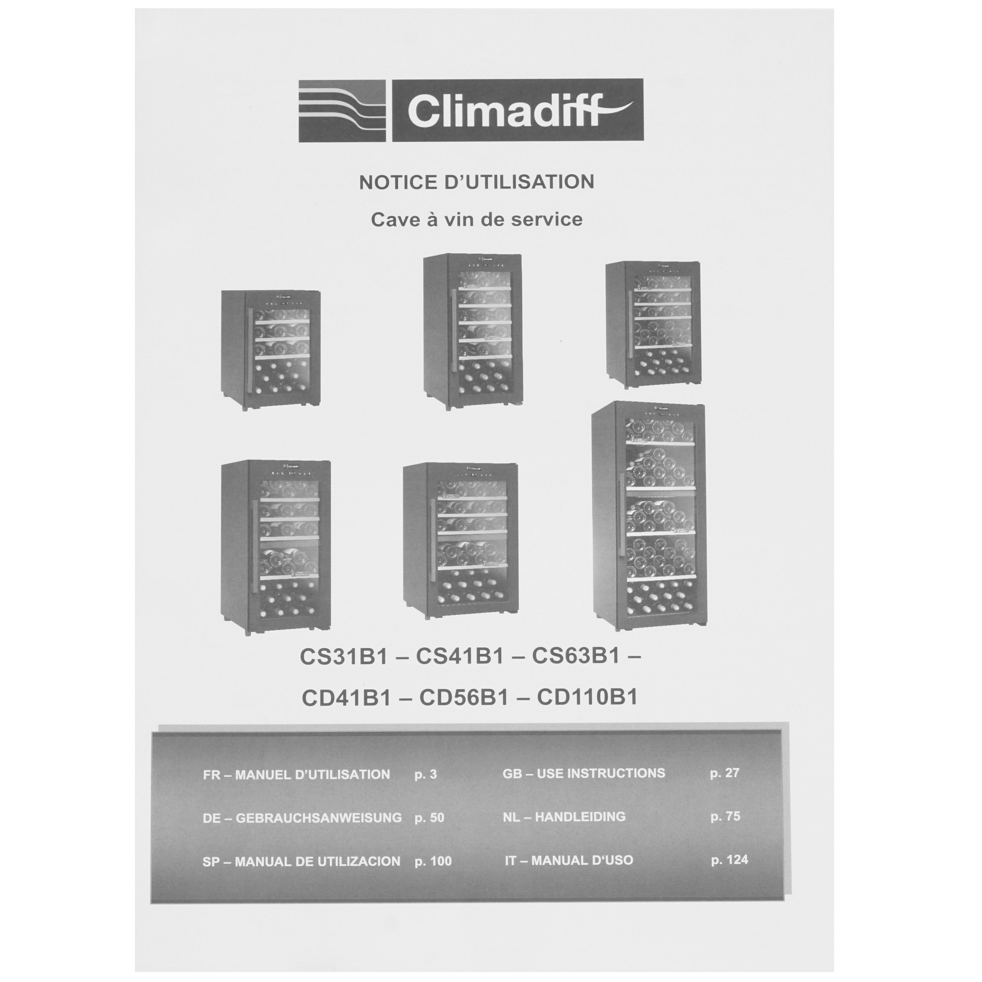 5348029 Винный шкаф Climadiff CD56B1 черный STDN-0146733 - Вид №6