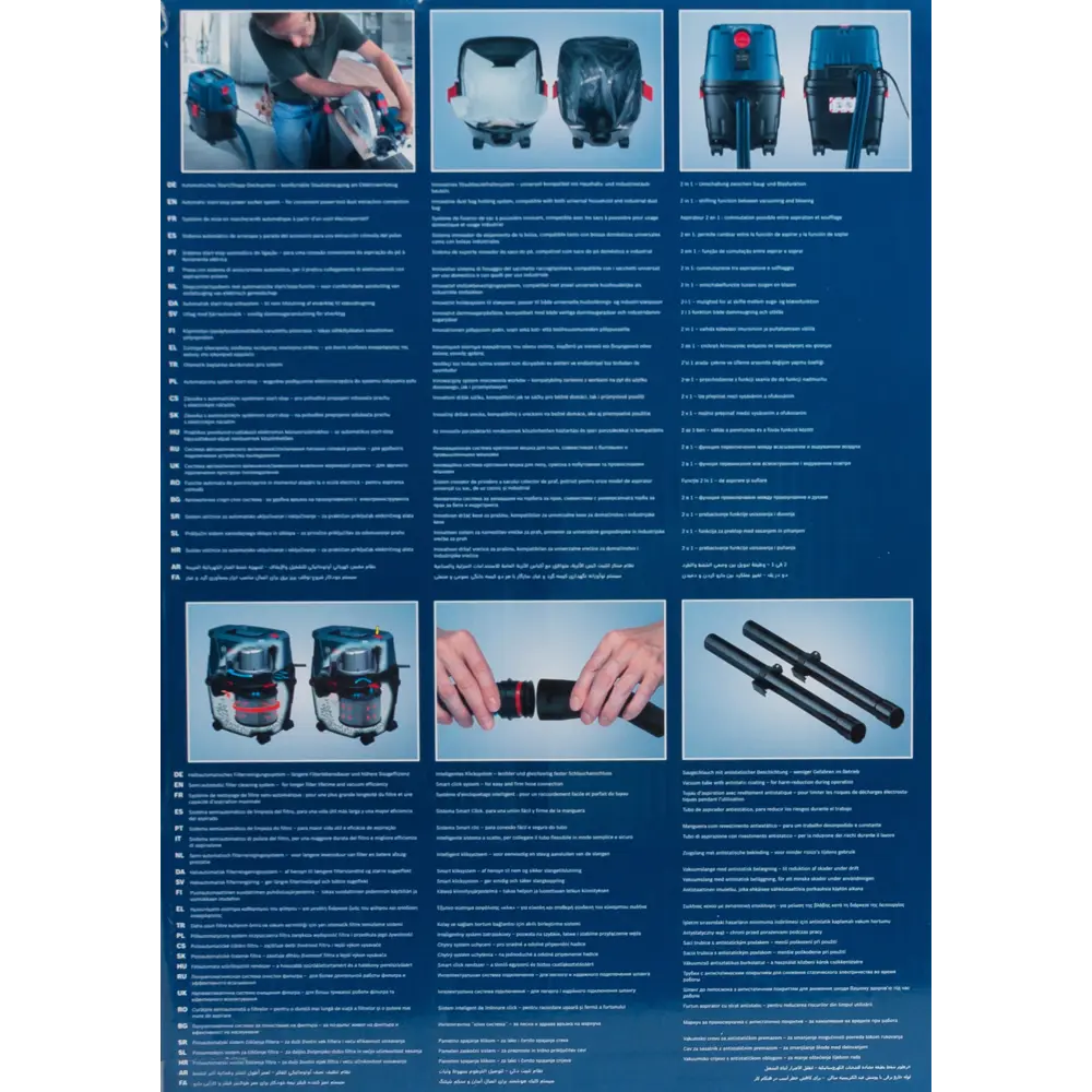 Пылесос Bosch GAS 15 PS, 06019E5100, 1100 Вт, 15 л BOSCH PROFESSIONAL STLM-2176653 - Вид №6