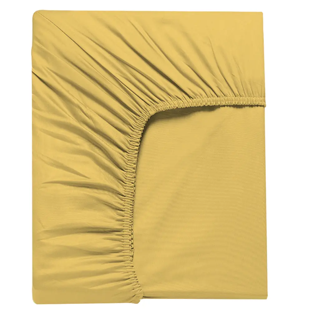 Простыня Inspire 180x200 см сатин на резинке цвет желтый STLM-2164463