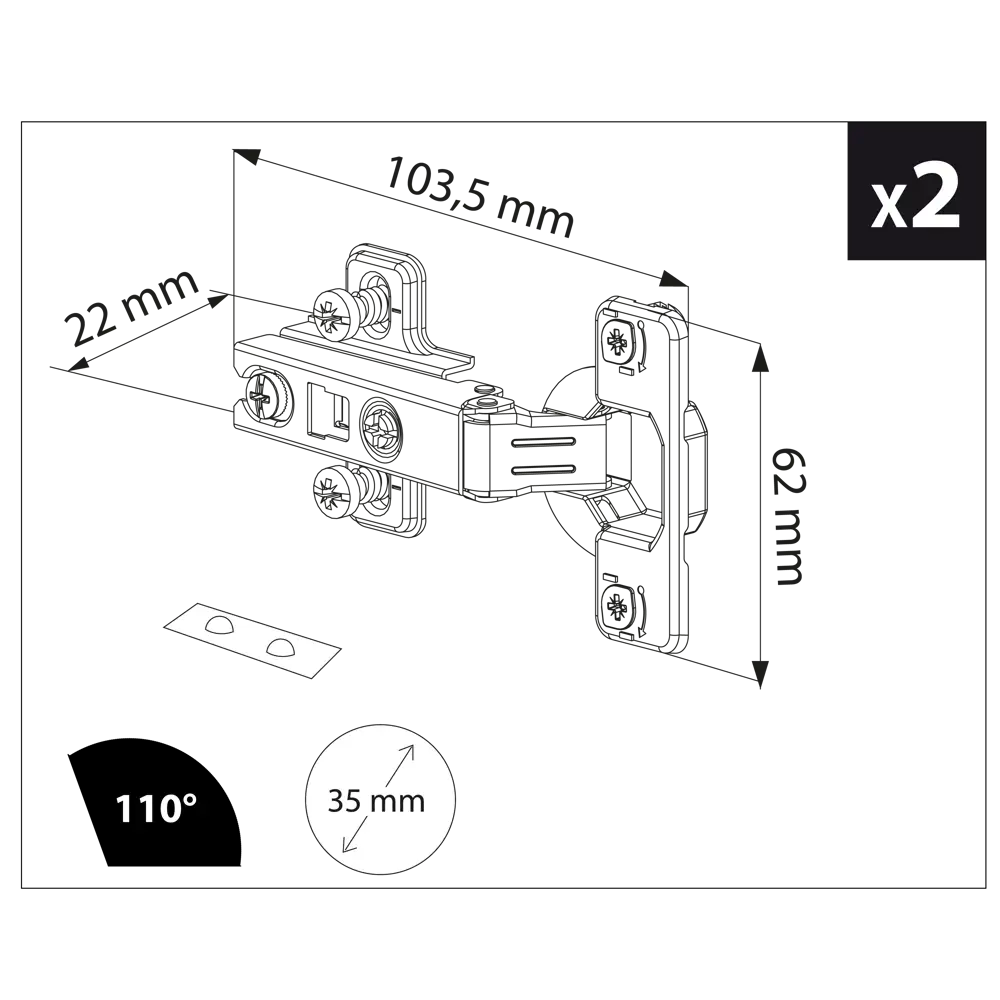 STANDERS Петли мебельные с регулировкой 110° для кухонных фасадов 80129466 STLM-0013767 - Вид №5