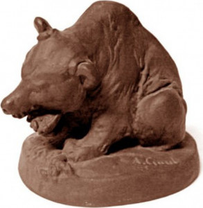 10559198 Meissen Фигурка 9 см "Медведь за трапезой" (Август Гаул, 1923г.) Фарфор